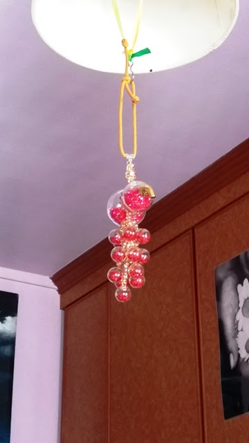 Crushed red crystal stones in the shape of Chinese hulu - esther neels blog